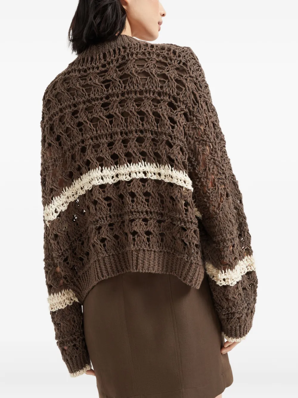 Brunello Cucinelli Opengebreid vest Bruin