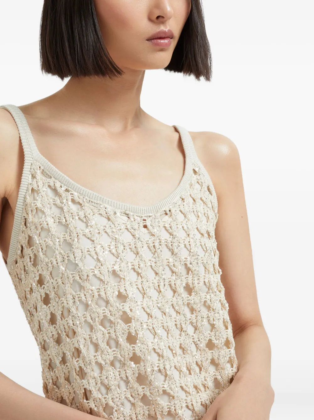 Brunello Cucinelli Gehaakte jurk Beige