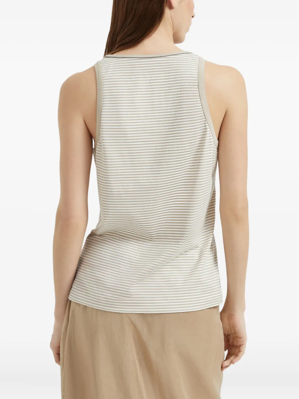 Brunello Cucinelli Gestreepte tanktop Beige