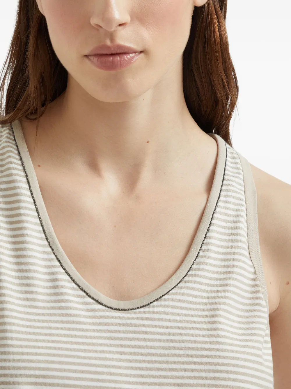 Brunello Cucinelli Gestreepte tanktop Beige