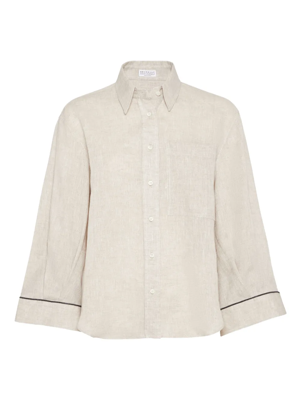 Brunello Cucinelli Blouse met kettingdetail Beige
