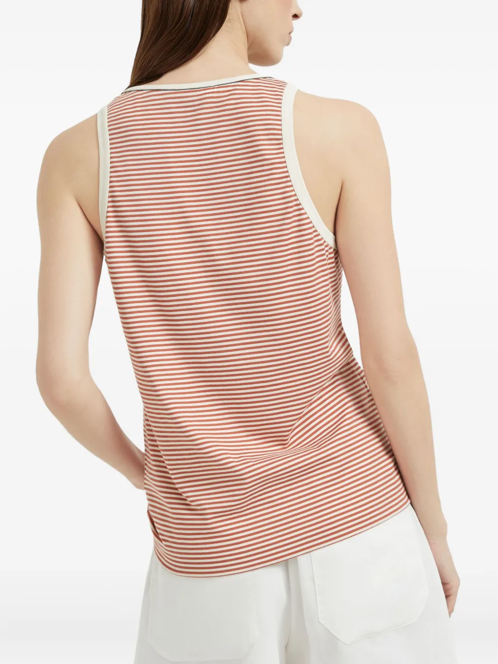 Brunello Cucinelli Gestreepte tanktop Oranje