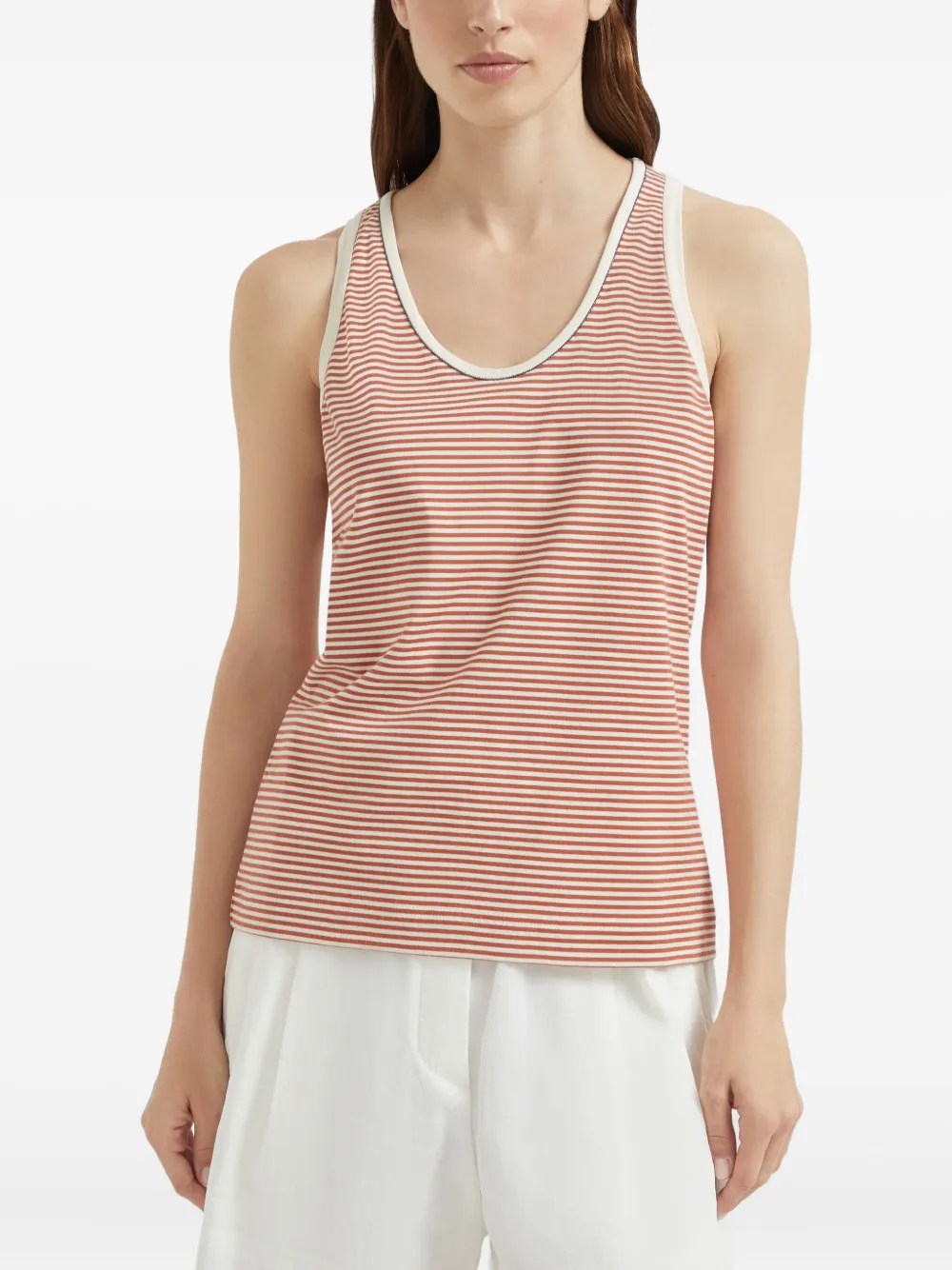 Brunello Cucinelli Gestreepte tanktop Oranje