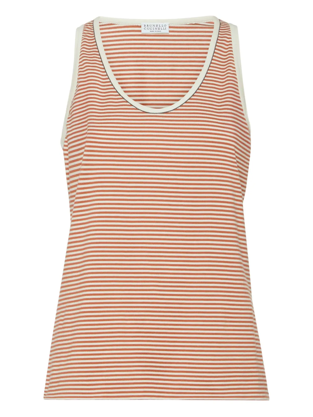 Brunello Cucinelli camiseta con rayas estampadas | naranja | Image 1