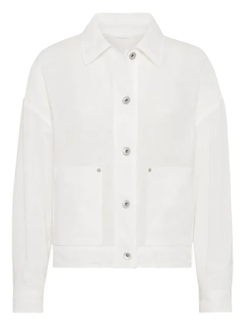 Brunello Cucinelli Monili chain-detail organza jacket 