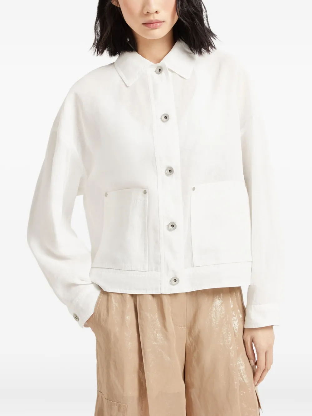 Brunello Cucinelli Monili organza jack met kettingdetail Wit