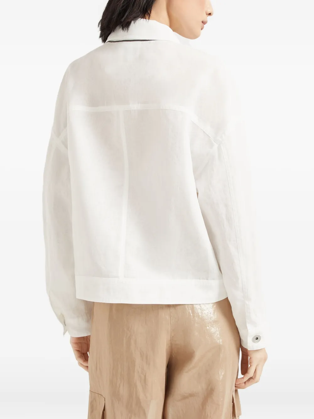 Brunello Cucinelli Monili organza jack met kettingdetail Wit