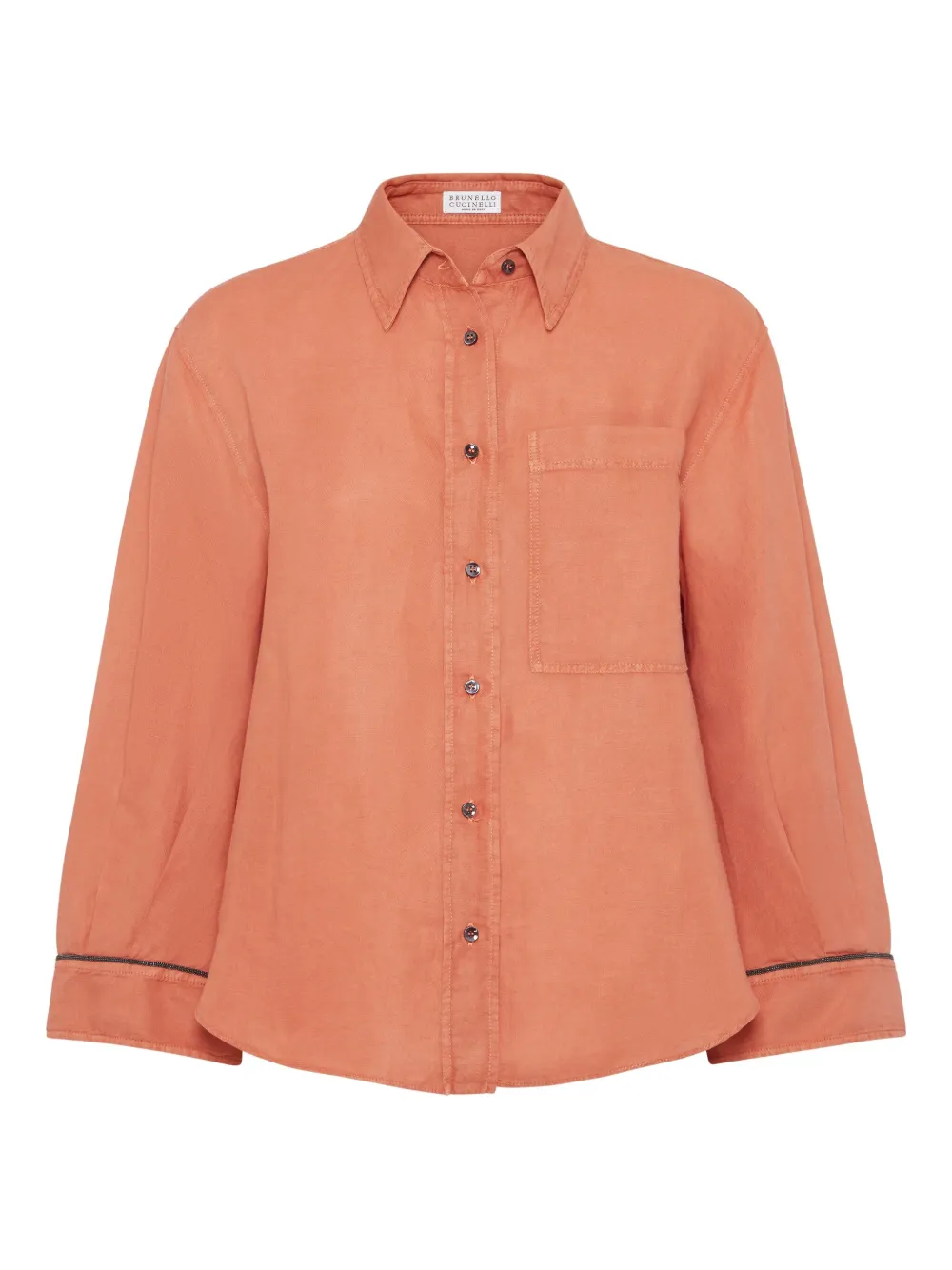 Brunello Cucinelli Pinpoint blouse Oranje