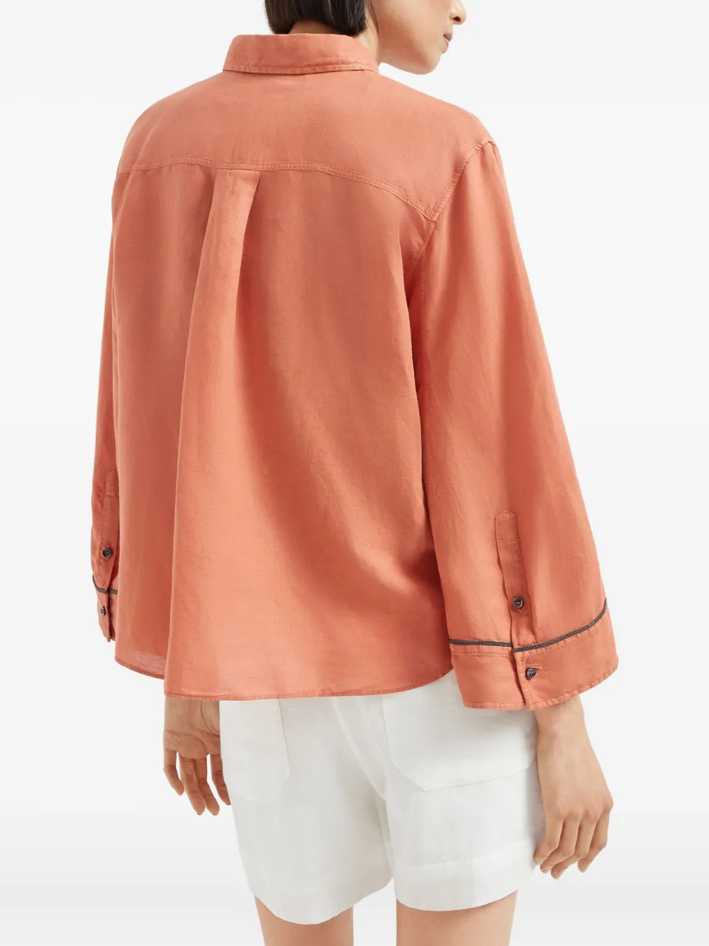 Brunello Cucinelli Pinpoint blouse Oranje