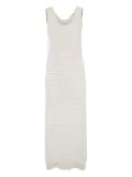 Brunello Cucinelli open-knit maxi dress - White