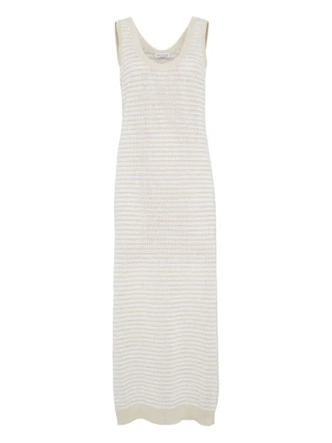 Brunello Cucinelli open-knit maxi dress 