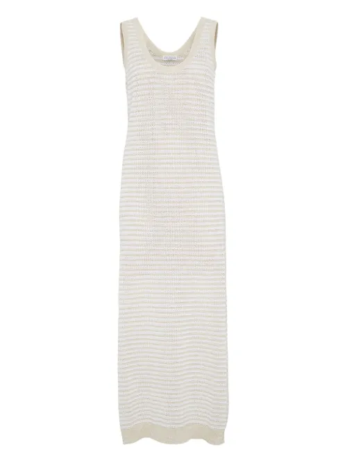 Robe en maille ajourée à coupe longue - Brunello Cucinelli - Modalova