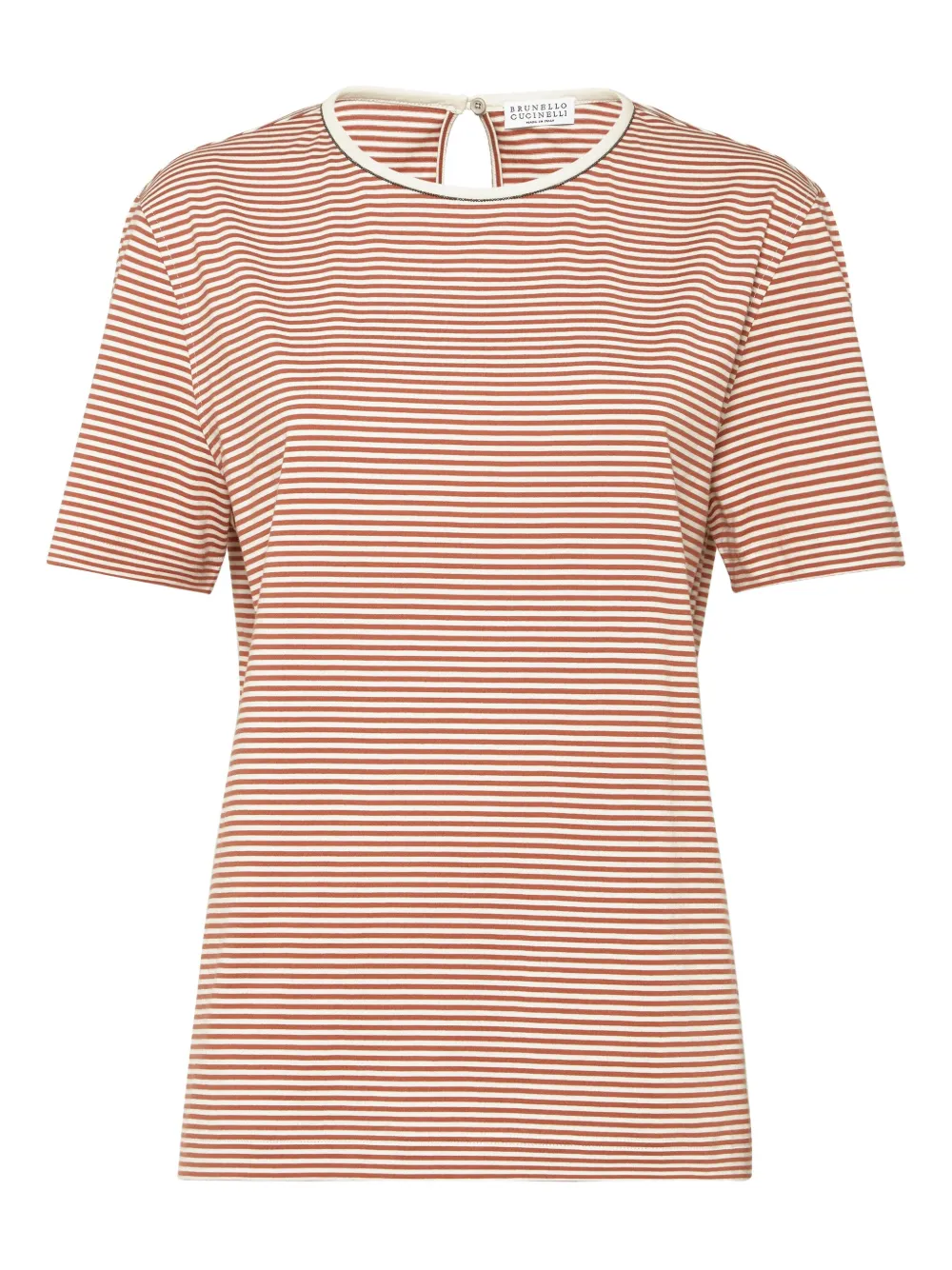 Brunello Cucinelli Gestreept T-shirt Oranje