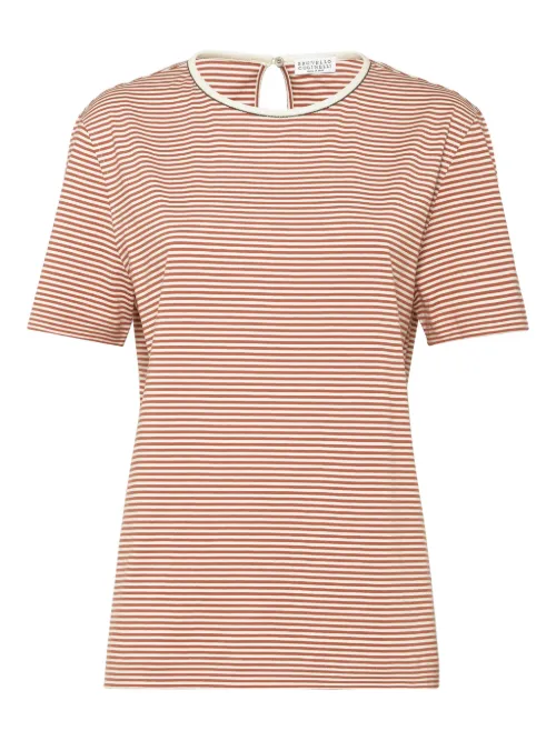 T-shirt à rayures - Brunello Cucinelli - Modalova