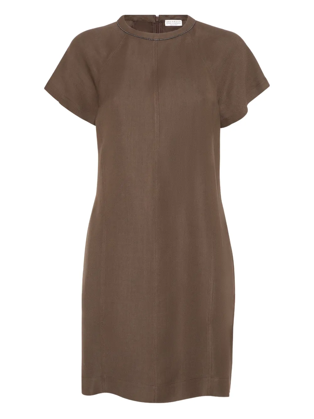 Brunello Cucinelli Mini-jurk met Monili-kettingdetail Bruin