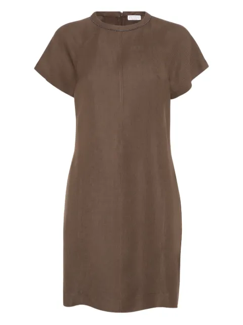 Brunello Cucinelli vestido corto con detalle de cadena Monili