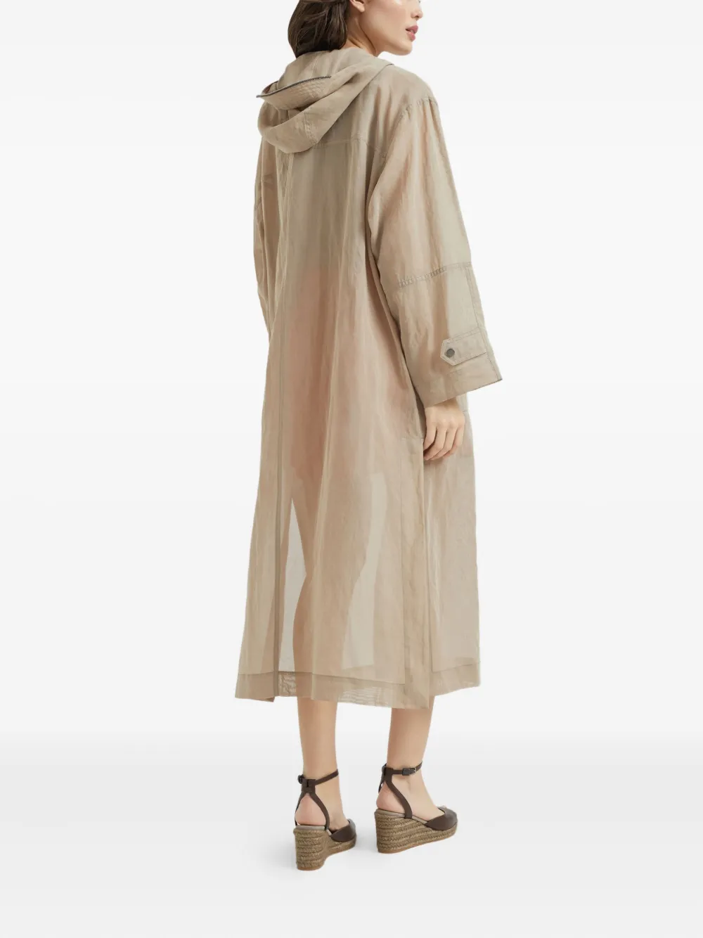 Brunello Cucinelli Jas met moniliketting Beige