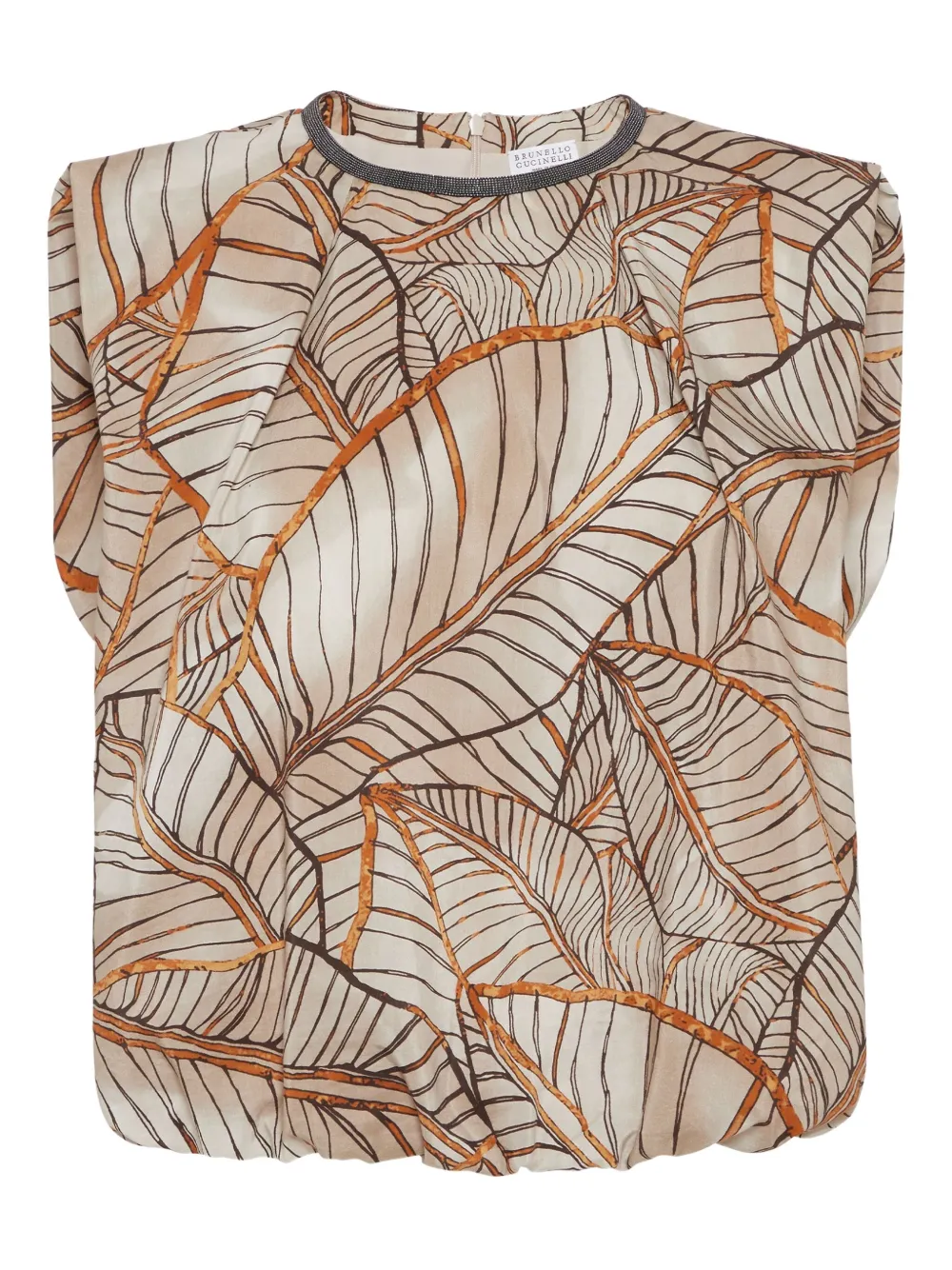Brunello Cucinelli Papyrus-print blouse | Neutrals | Image 1
