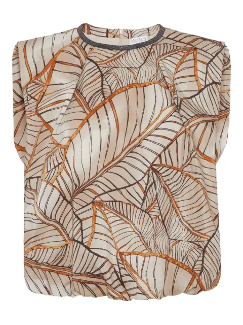 Brunello Cucinelli Papyrus-print blouse