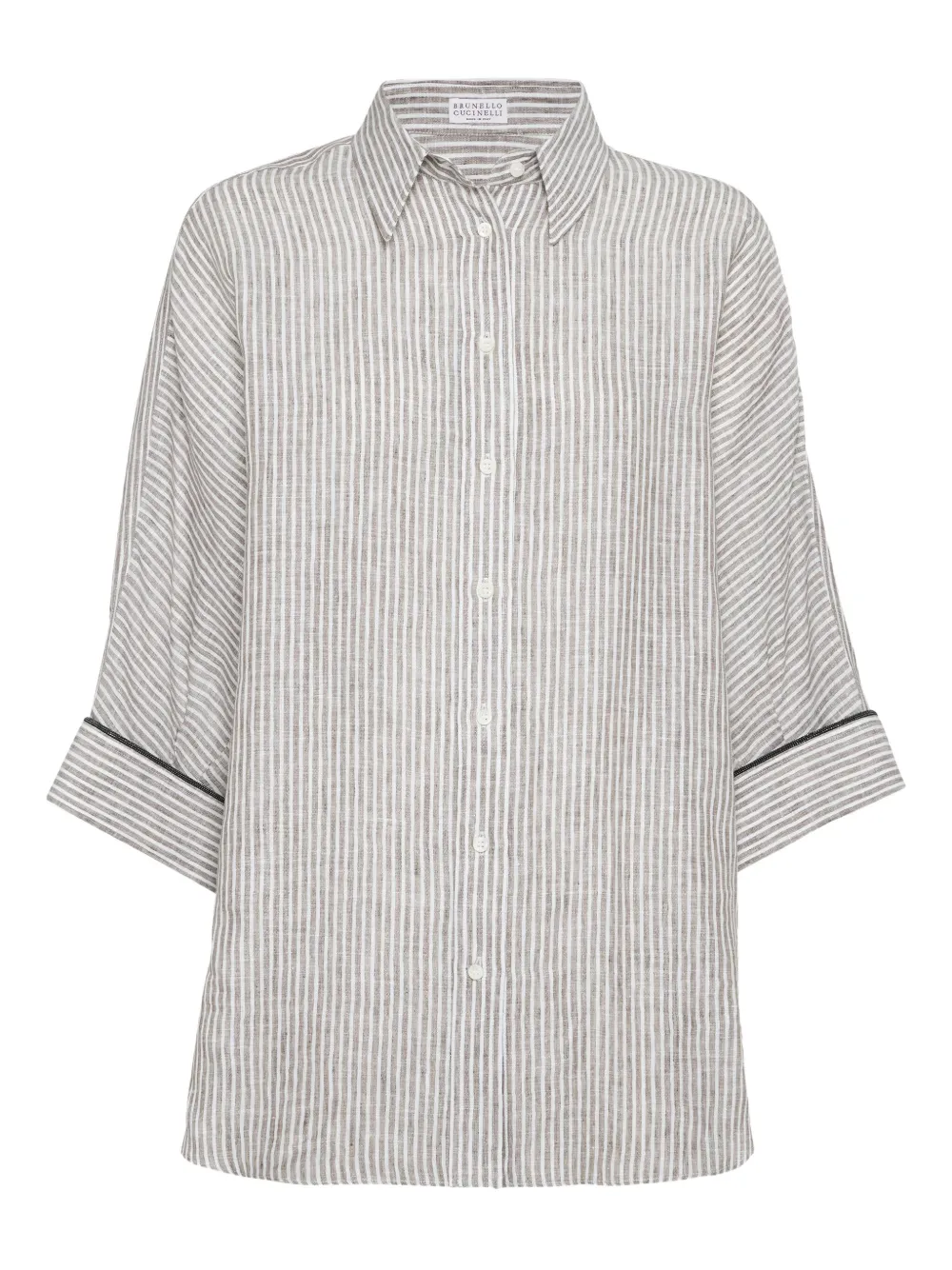 Brunello Cucinelli camisa de lino | marrón | Image 1