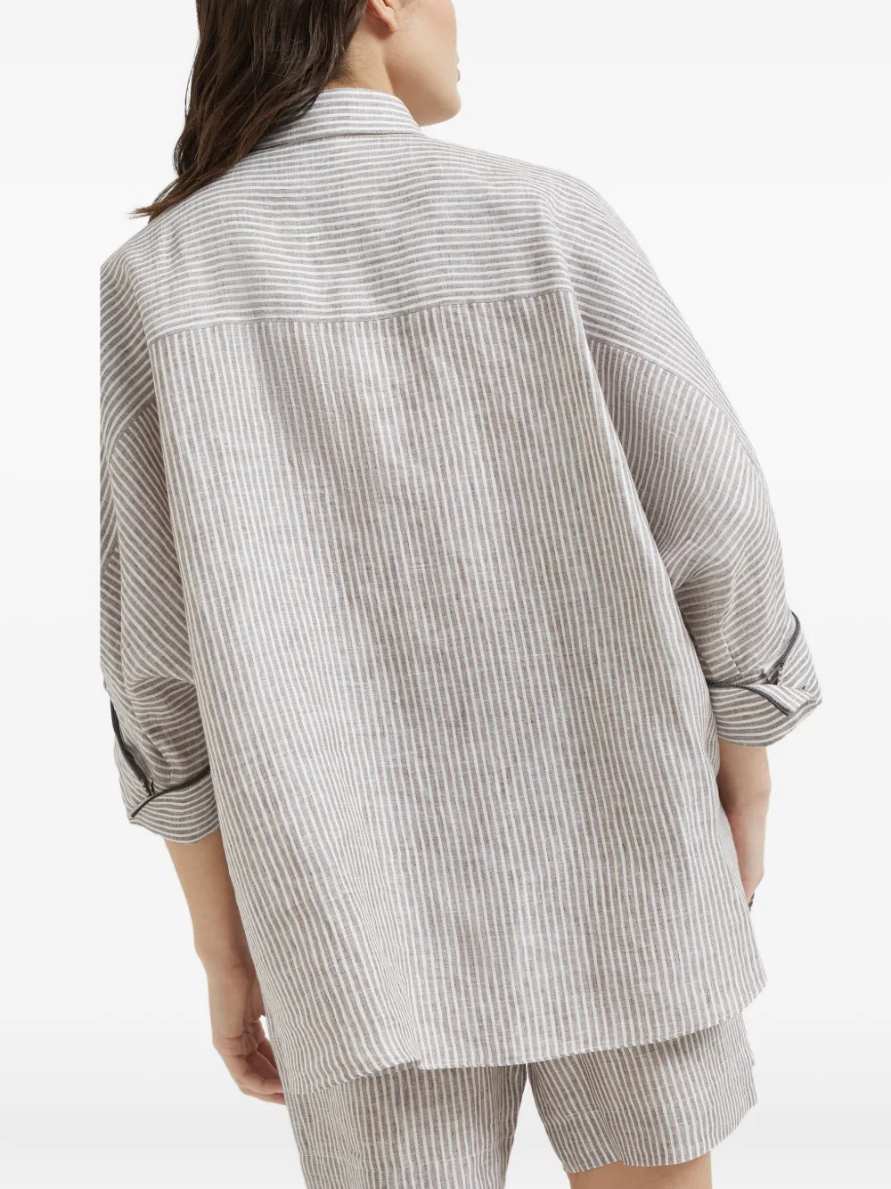 Brunello Cucinelli Linnen blouse Bruin