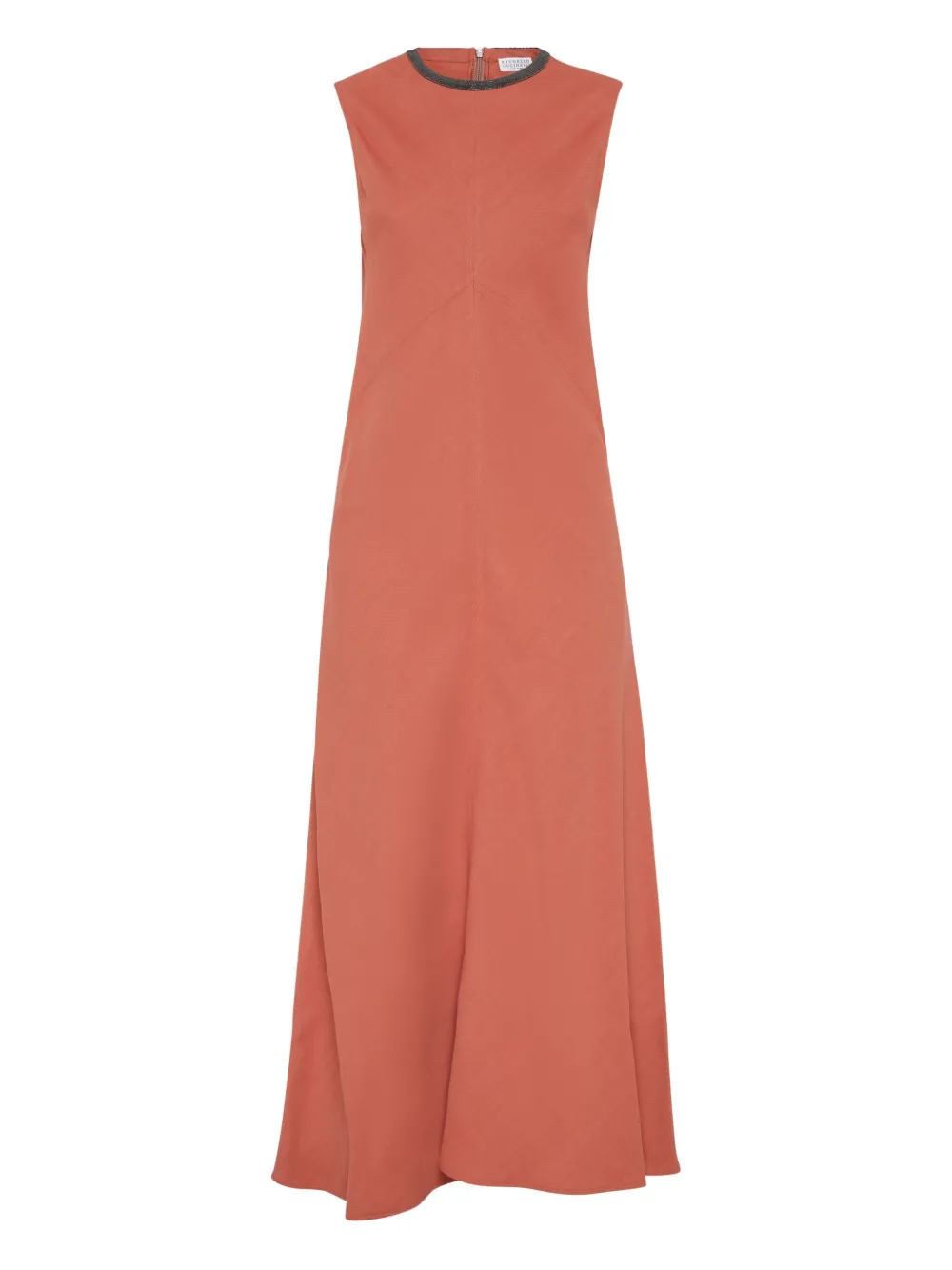 Brunello Cucinelli Midi-jurk met Monili-kettingdetail Oranje