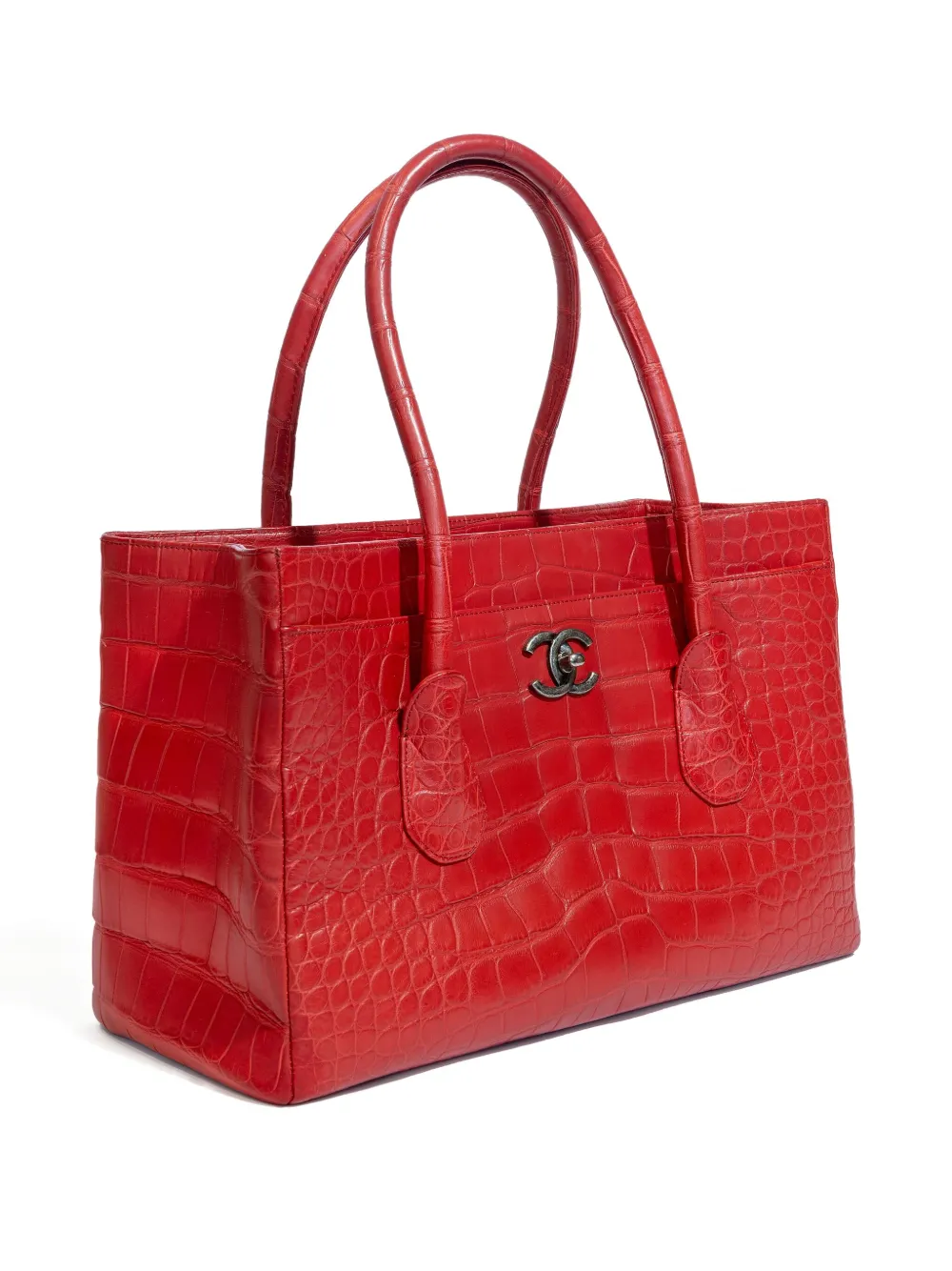 Pre-owned Chanel 2014 Executive Tote Bag In Red