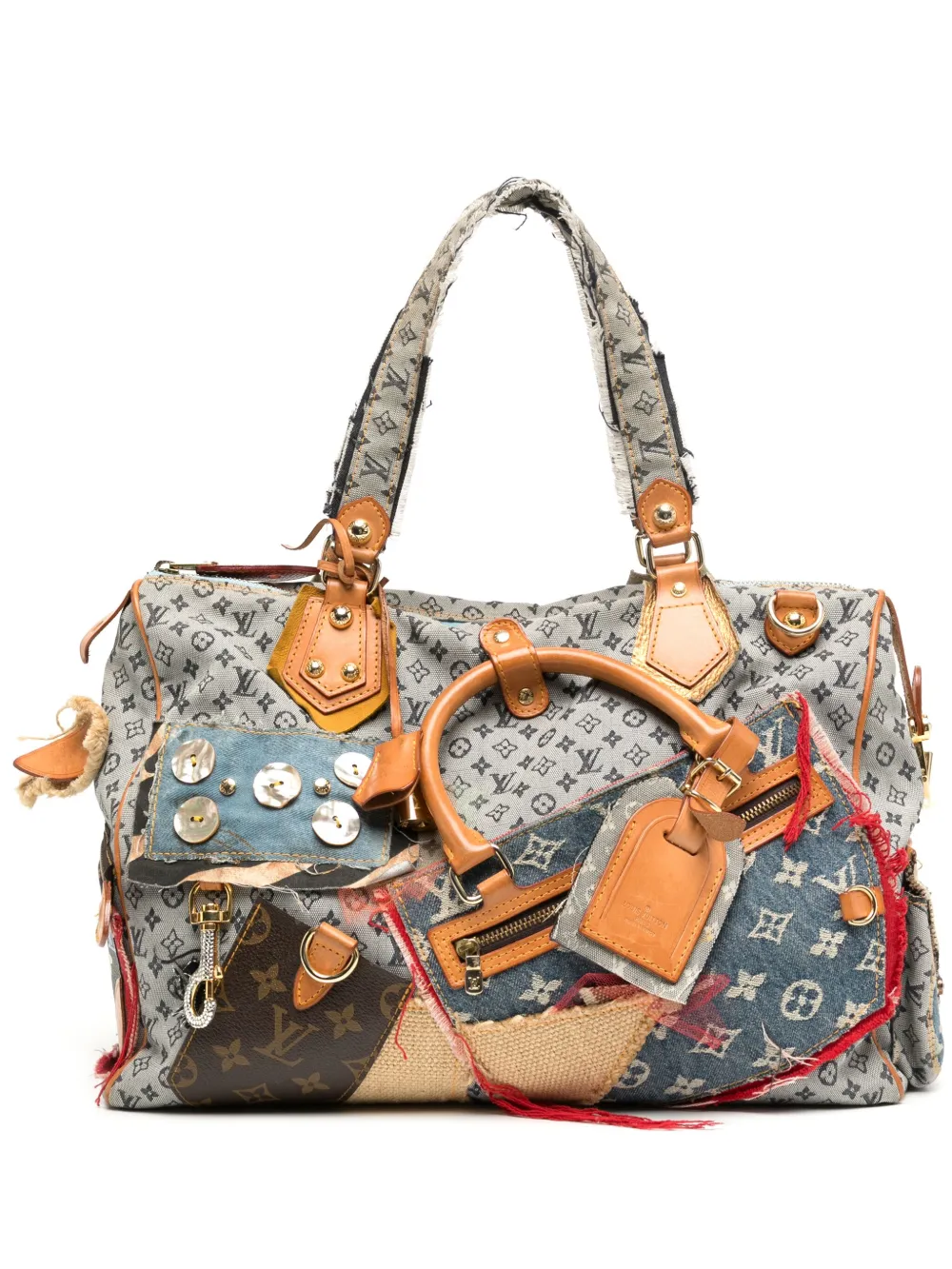 Louis Vuitton Pre-Owned デニム パッチワーク バッグ - ブルー Louis Vuitton Pre-Owned デニム パッチワーク バッグ - ブルー