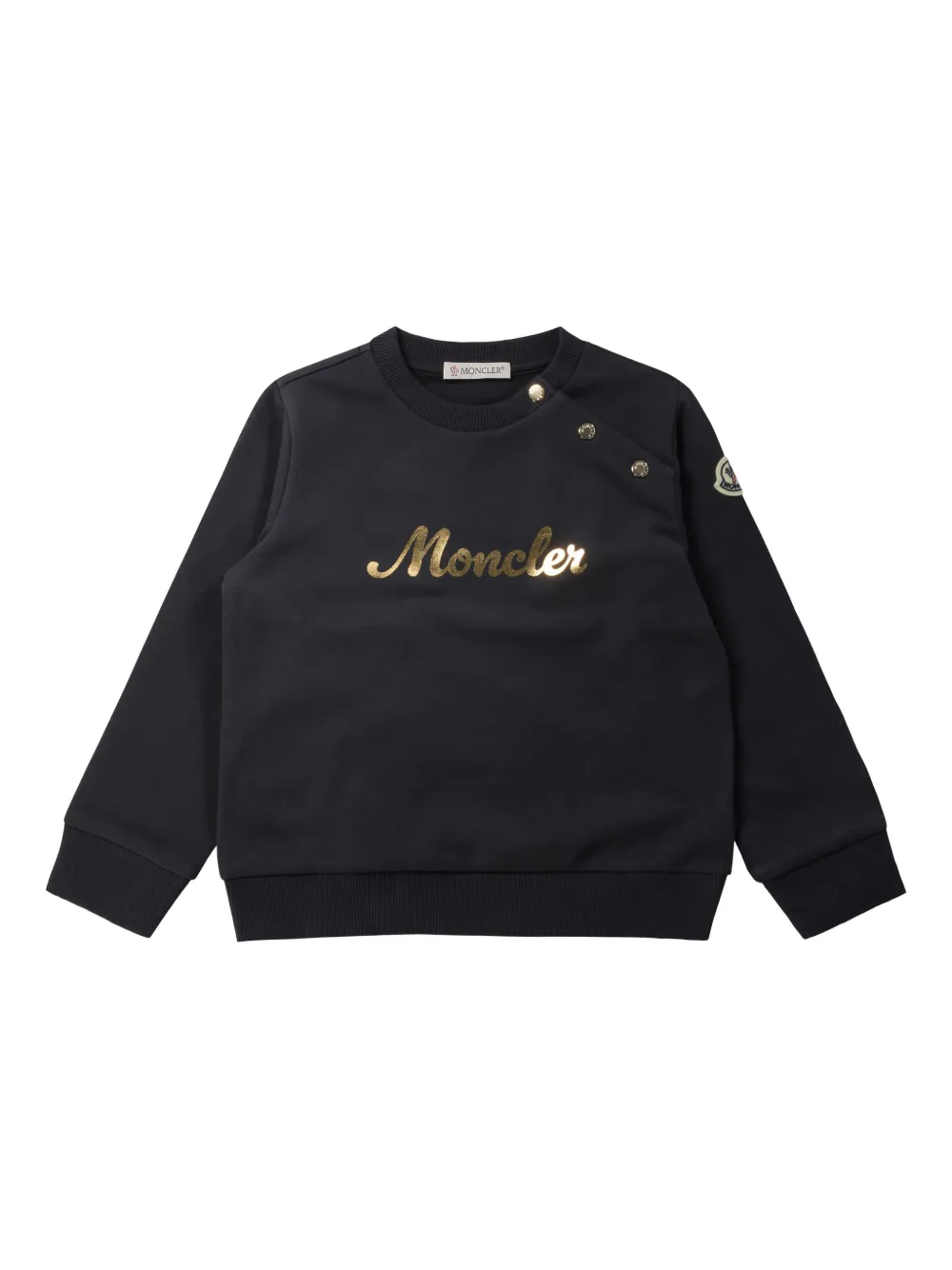 Moncler Enfant Sweater met geborduurd logo Blauw
