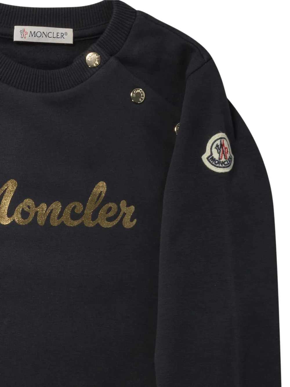 Moncler Enfant Sweater met geborduurd logo Blauw