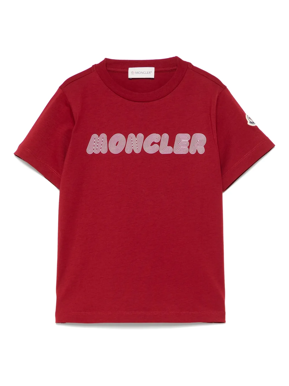 Moncler Enfant Katoenen T-shirt met logo Rood