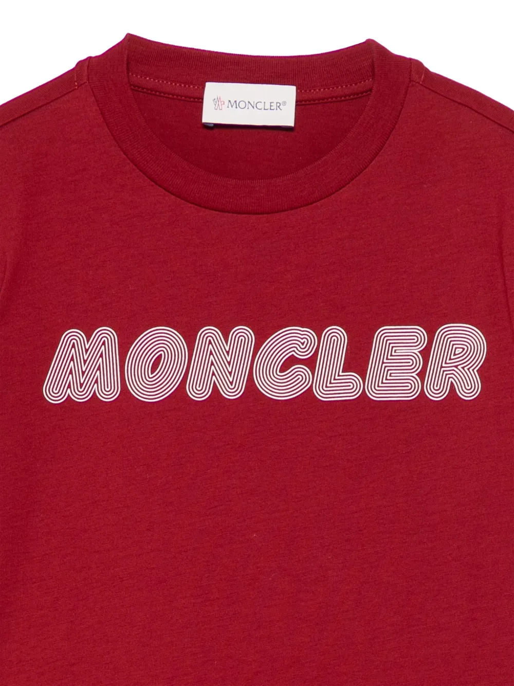 Moncler Enfant Katoenen T-shirt met logo Rood