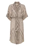kaos lurex coat - Brown