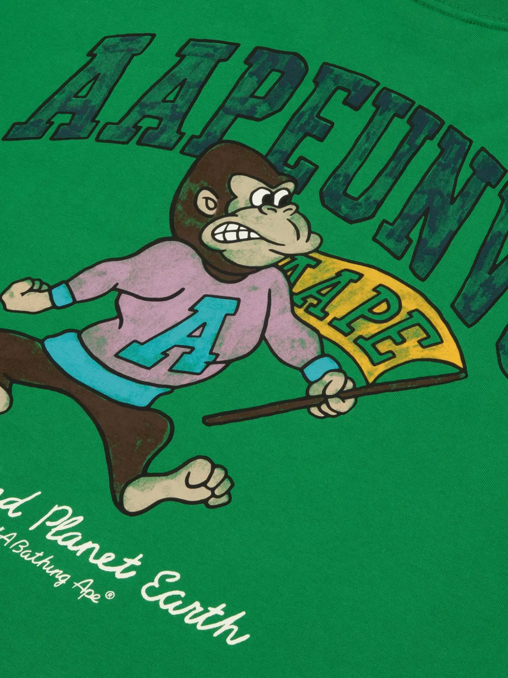 AAPE BY *A BATHING APE T-shirt met logoprint Groen
