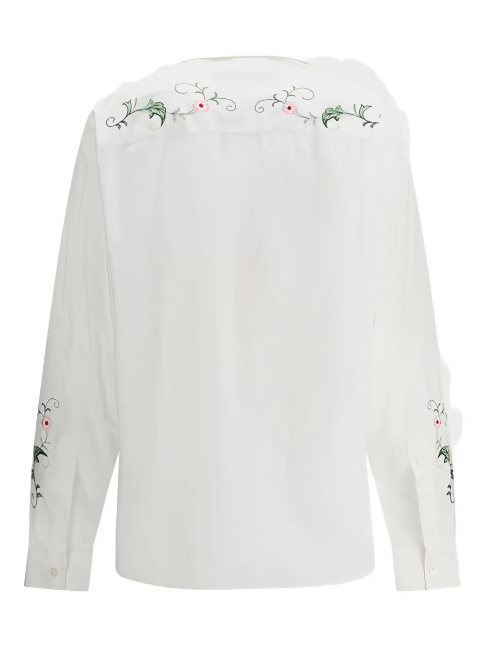Baziszt Blouse met geborduurde bloemen - Wit