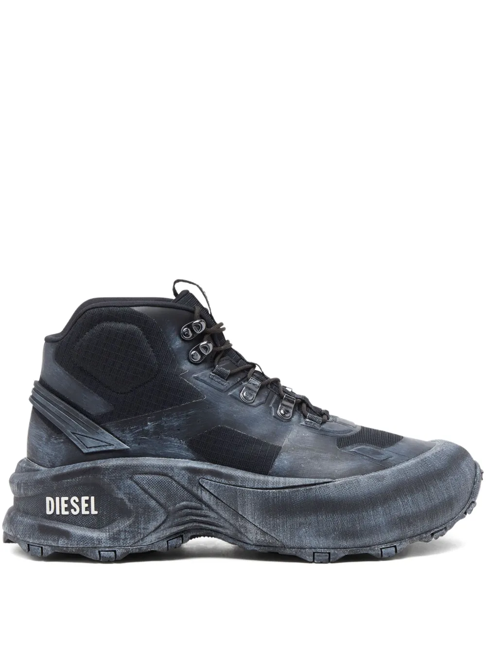 Diesel Cage lace-up chunky-sole hiking boots Black