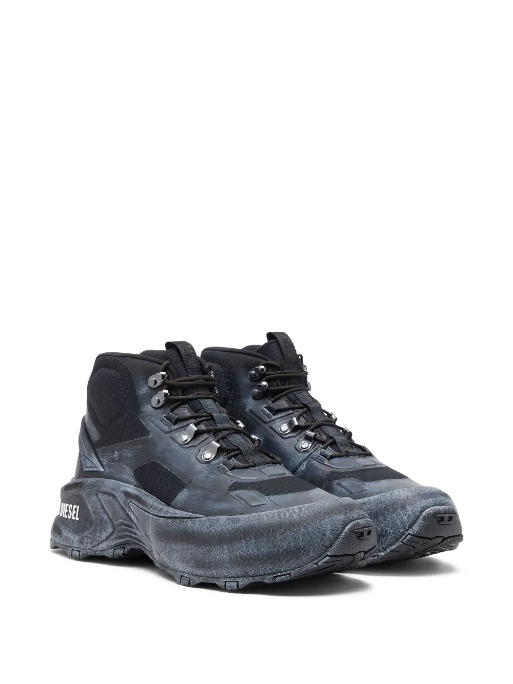 Diesel Cage lace-up chunky-sole hiking boots Black