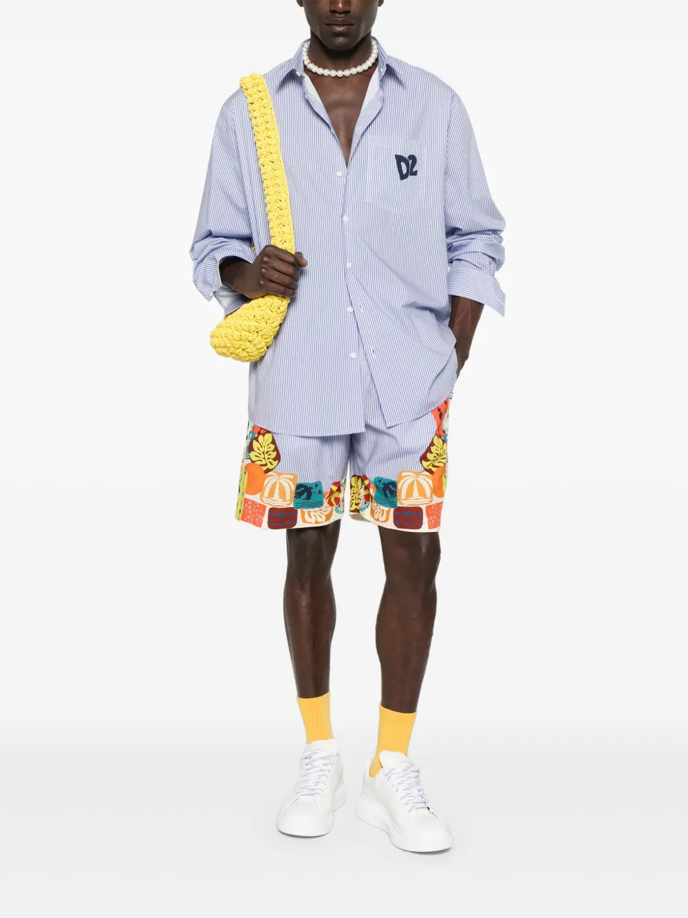 DSQUARED2 Zwembroek met elastische tailleband - Blauw