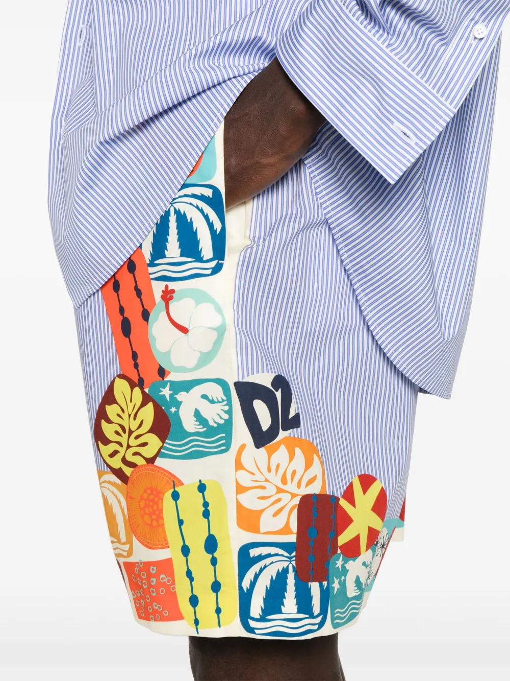 DSQUARED2 Zwembroek met elastische tailleband Blauw