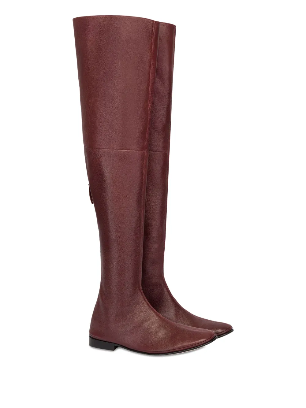 Alberta Ferretti Over-the-knee Leather Boots In Burgundy