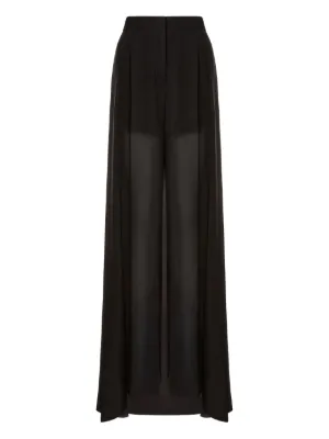 パンツ a Ferretti High-Waisted Wide-Leg Trousers パンツ A FERRETTI Navy blue satin wide-leg pant High Waist