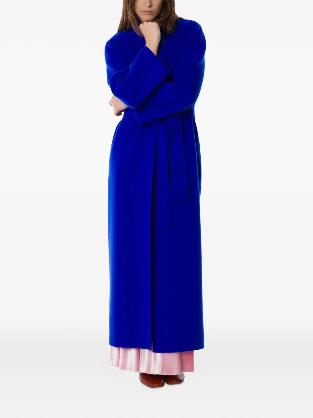 Alberta Ferretti Wikkeljas met ceintuur Blauw