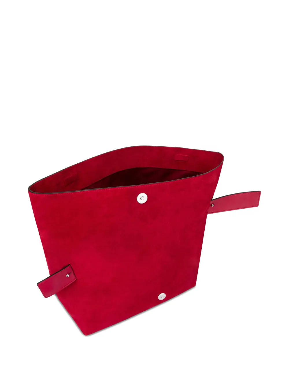 Alberta Ferretti Asymmetric Suede Clutch Bag In Red