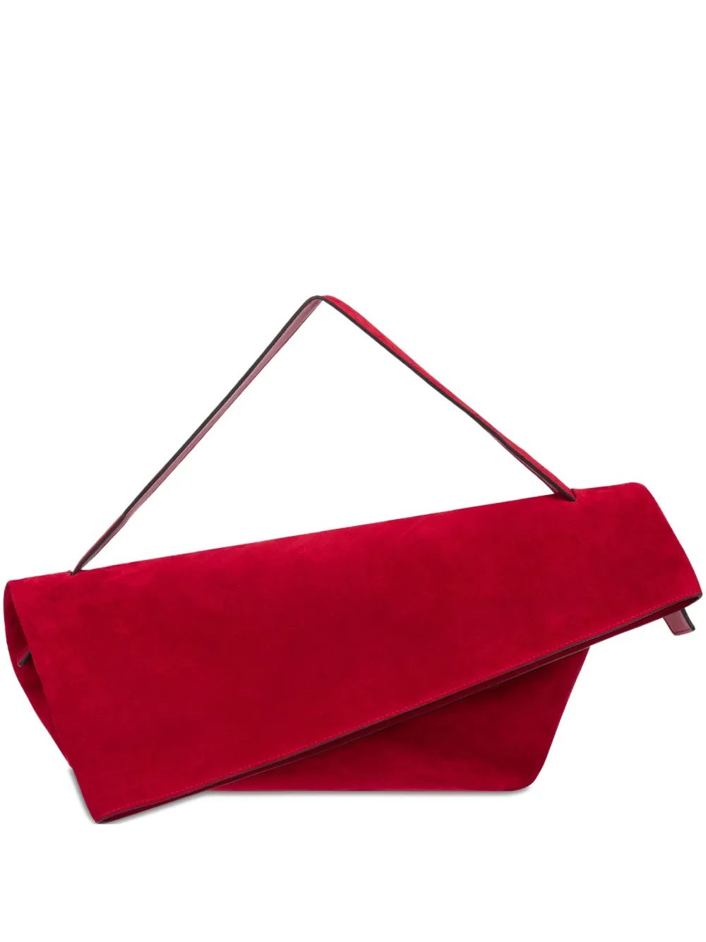 Alberta Ferretti asymmetric suede clutch bag | Red | Image 1
