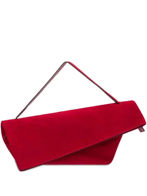 Alberta Ferretti asymmetric suede clutch bag
