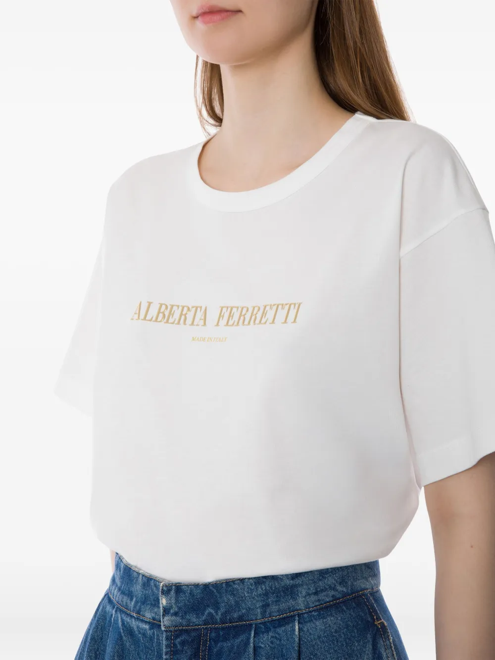 Alberta Ferretti Katoenen T-shirt Wit