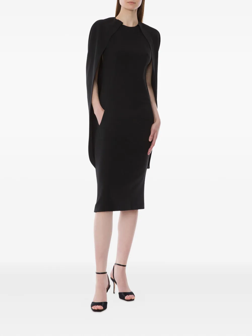 Alberta Ferretti Jurk met capemouwen - Zwart
