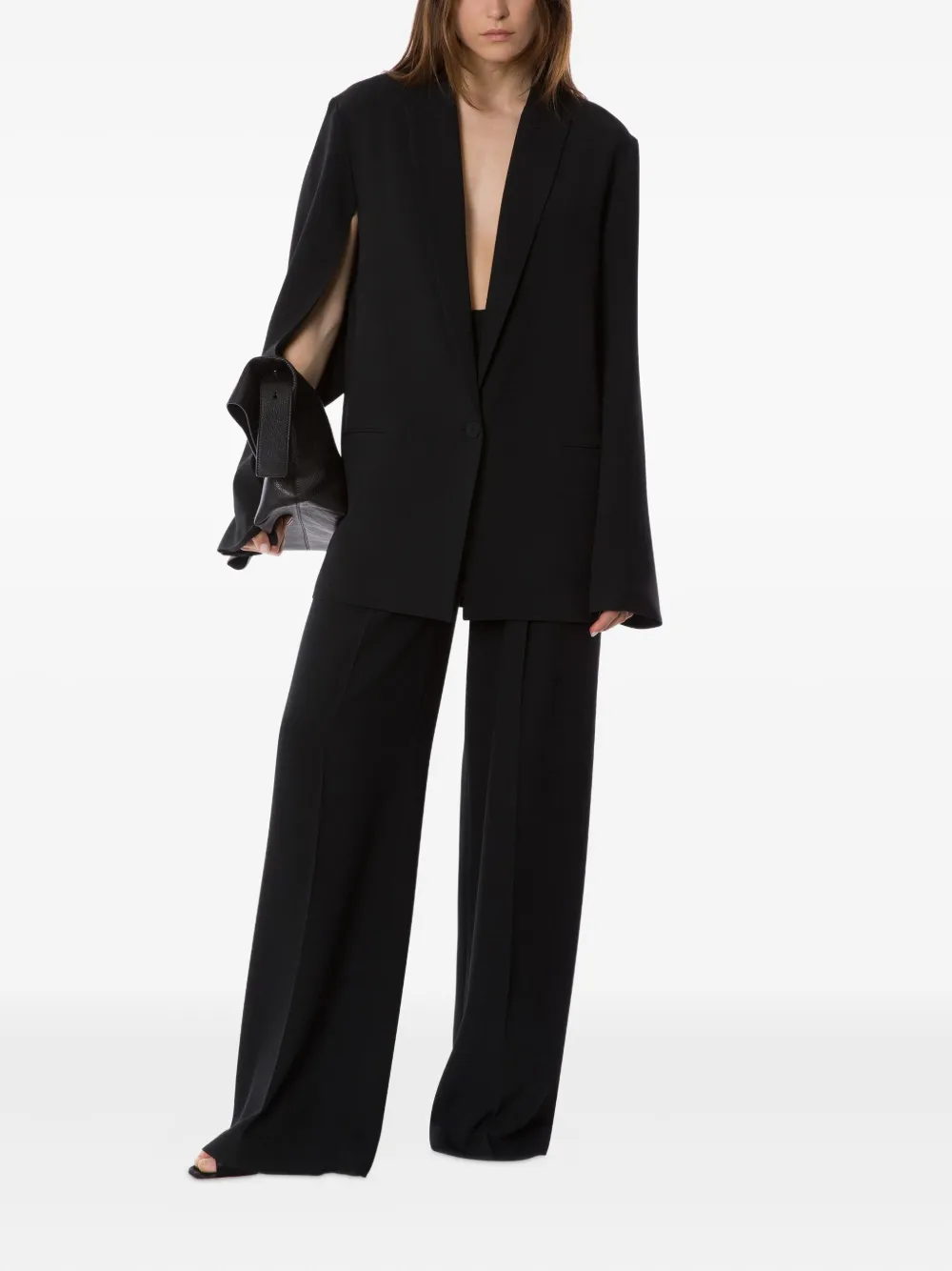 Alberta Ferretti Blazer met enkele rij knopen Zwart