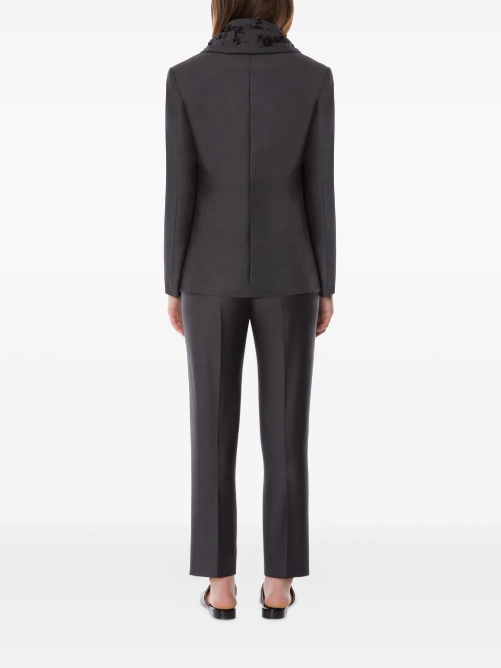 Alberta Ferretti Pressed-crease Trousers In Black