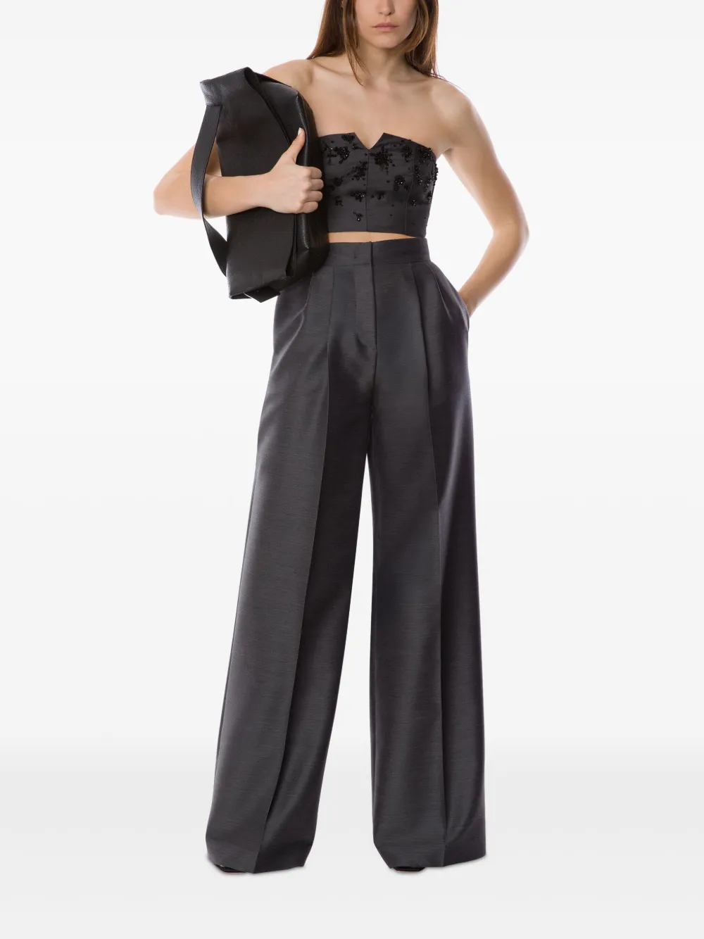 Alberta Ferretti High waist broeken - Grijs